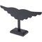 Plymor Black Faux Leather Wing Style, Ten Pair Earring Display Stand, 12.5" W x 6.5" H